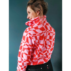 Teddy - Grafisch Roze rood - € 18/m