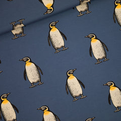 SYAS-FT- Penguins- Duikerblauw- € 25,50/m